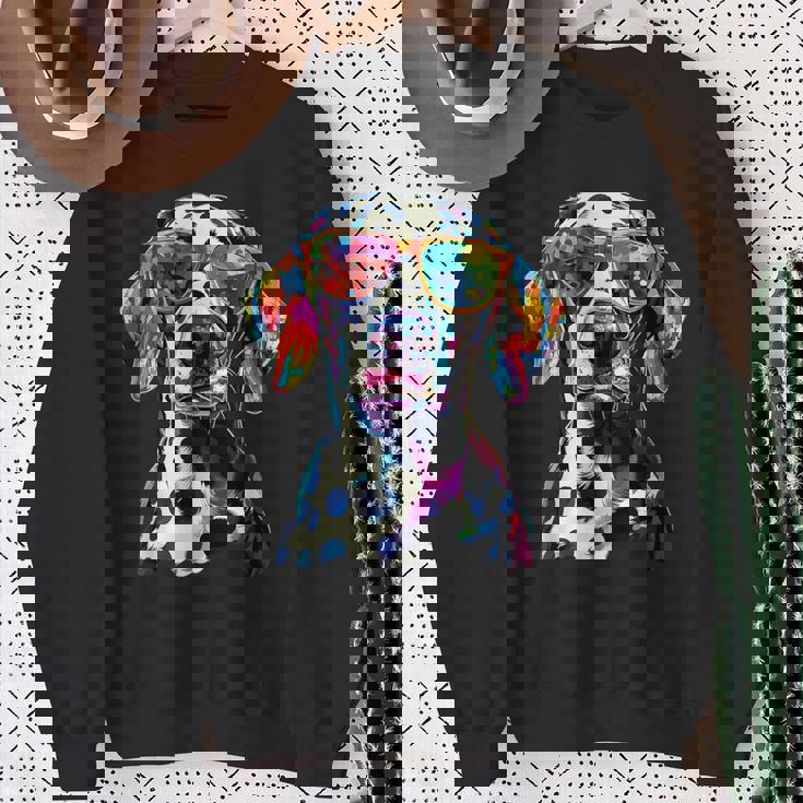 ダルメシアンとサングラスの犬 ダルメシアンが大好きです スウェットシャツ 年配の女性への贈り物