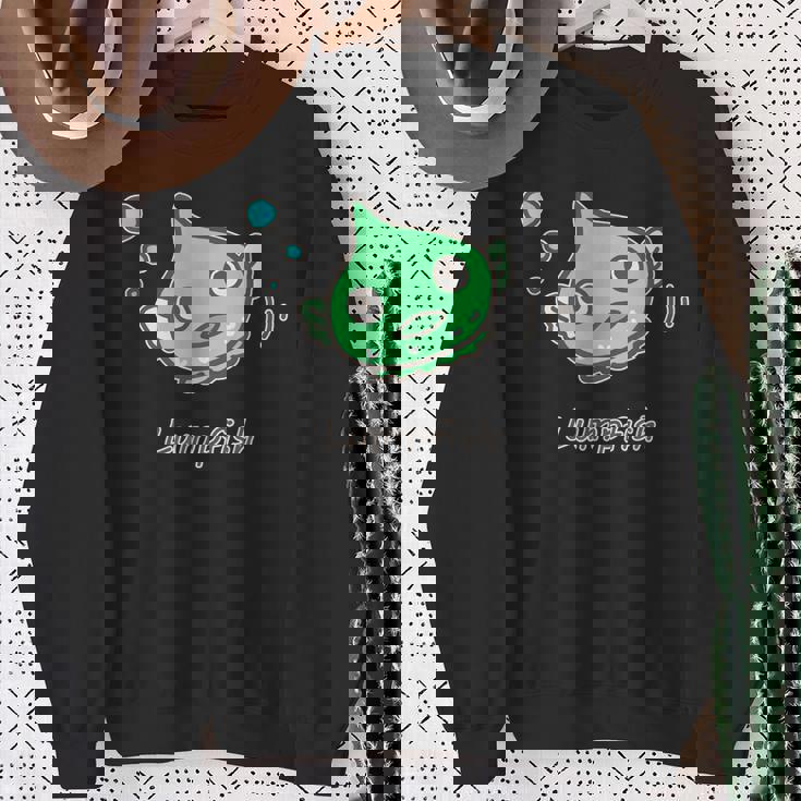 ダンゴウオ 緑ver 魚 かわいい おもしろ ネタ 海 魚好き プレセント スウェットシャツ 年配の女性への贈り物