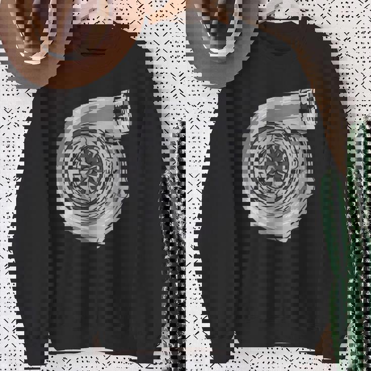 チューニング ターボチャージャー モータースポーツ 車好き 車 ターボ エンジン スウェットシャツ 年配の女性への贈り物