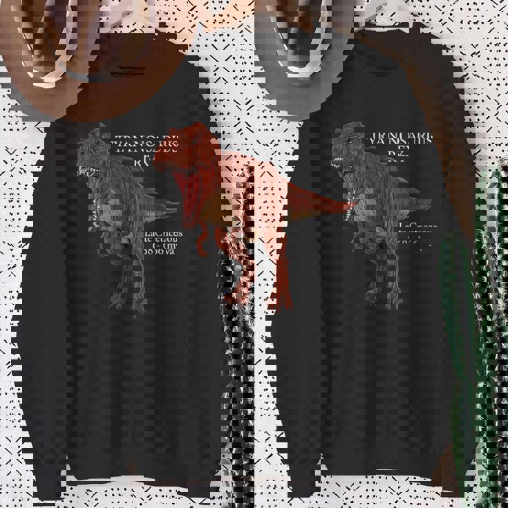 ティラノサウルス・レックスのリアルなデッサン スウェットシャツ 年配の女性への贈り物