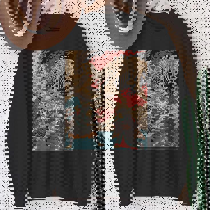 ティラノサウルス浮世絵 スウェットシャツ 年配の女性への贈り物