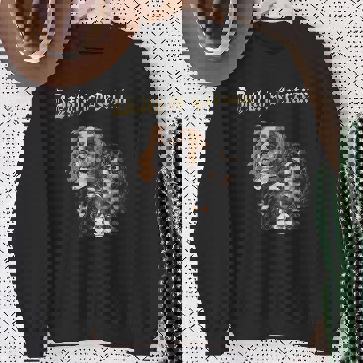 デス・イズ・サステイン・ファニー・キャバリア・キング・チャールズ・スパニエル スウェットシャツ 年配の女性への贈り物