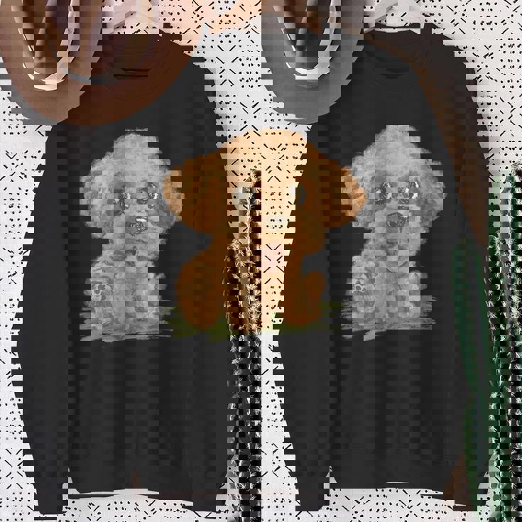 トイプードル かわいい いぬ 子犬 ペット おもしろ 動物 イラスト スウェットシャツ 年配の女性への贈り物