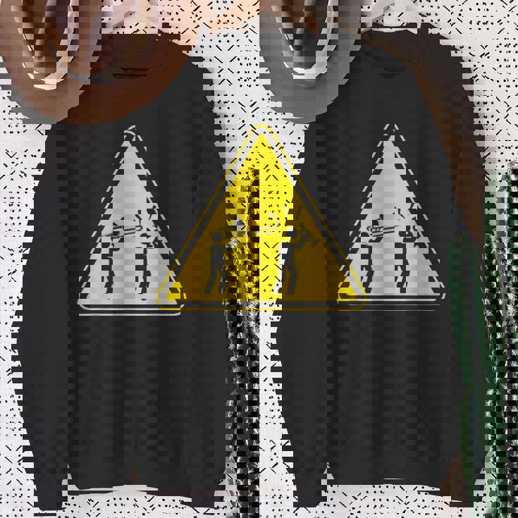 トランペット注意面白いトロンボーン奏者 スウェットシャツ 年配の女性への贈り物