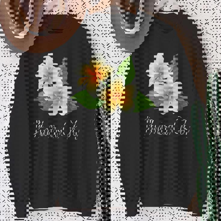 トロピカルプルメリアフランジパニー スウェットシャツ 年配の女性への贈り物