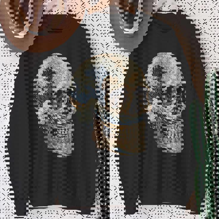 ドクロ 波 日本美術 海 スウェットシャツ 年配の女性への贈り物