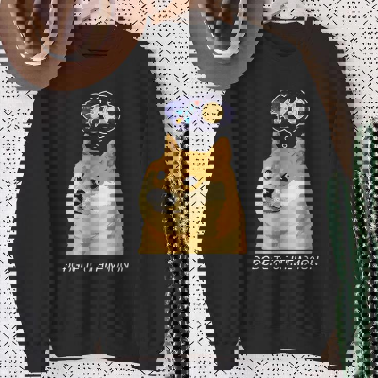 ドージコインdogecoin Hodl 月へ月にto The Moon 暗号通貨doge Memeドージミーム スウェットシャツ 年配の女性への贈り物