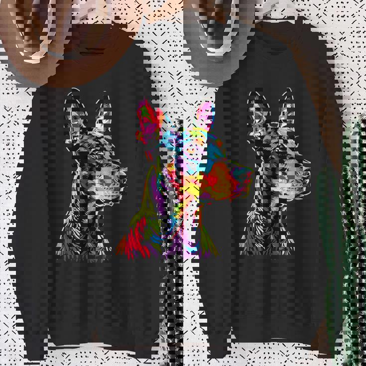 ドーベルマン ドッグ カラフル ポップアート 犬 誇り ドーベルマン スウェットシャツ 年配の女性への贈り物