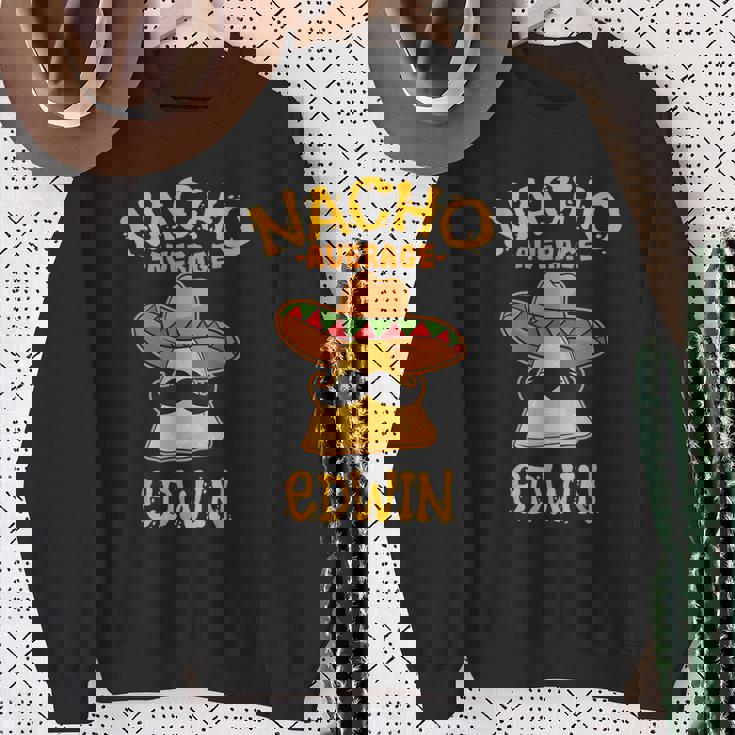 ナチョ平均 エドウィン 名前入り 面白いタコス スウェットシャツ 年配の女性への贈り物