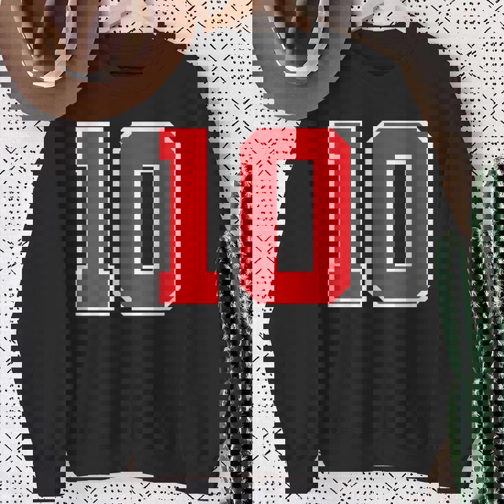 ナンバー10 スポーツジャージ 誕生日 年齢 ラッキーナンバー レッド ホワイト スウェットシャツ 年配の女性への贈り物