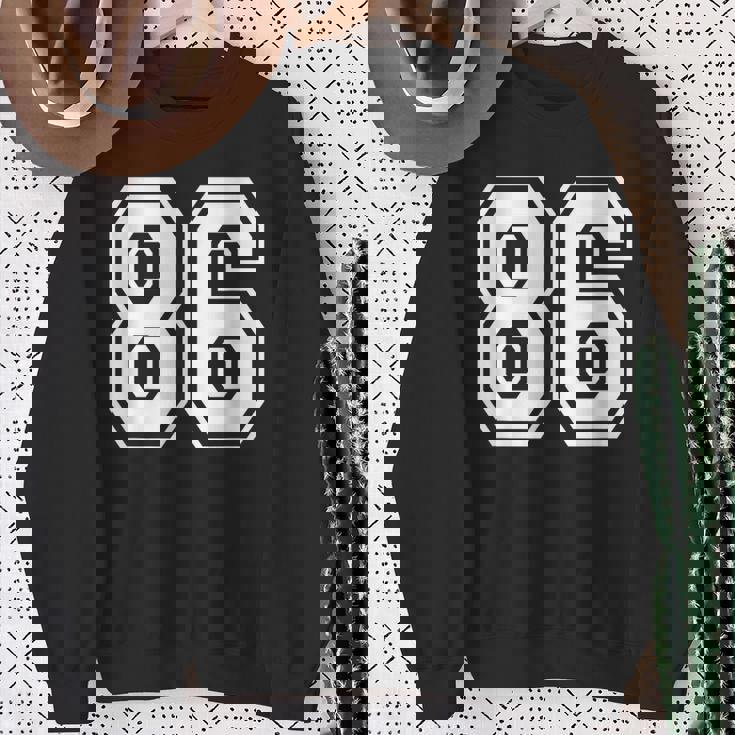 ナンバー86 86歳の誕生日ギフト選手チーム番号入りジャージ スウェットシャツ 年配の女性への贈り物