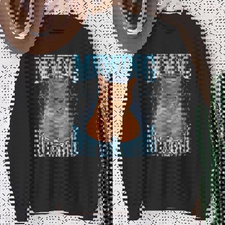 ニャーイングルックスマックスニャー付きファニーキャットミーム スウェットシャツ 年配の女性への贈り物