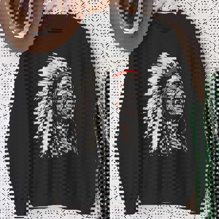 ネイティブアメリカン インディアン マルチカラー ビンテージデザイン スウェットシャツ 年配の女性への贈り物