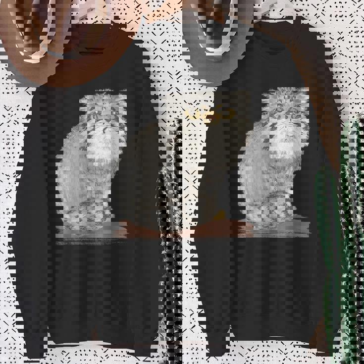 ネコ マヌルネコ 子猫 野生動物 スウェットシャツ 年配の女性への贈り物