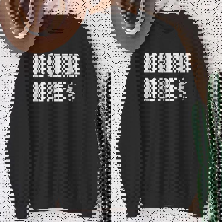 ノーギターノーライフ ギター好き クラシックギター クラシック音楽 アコースティックギター ギター部 ジャズ音楽 ギター スウェットシャツ 年配の女性への贈り物