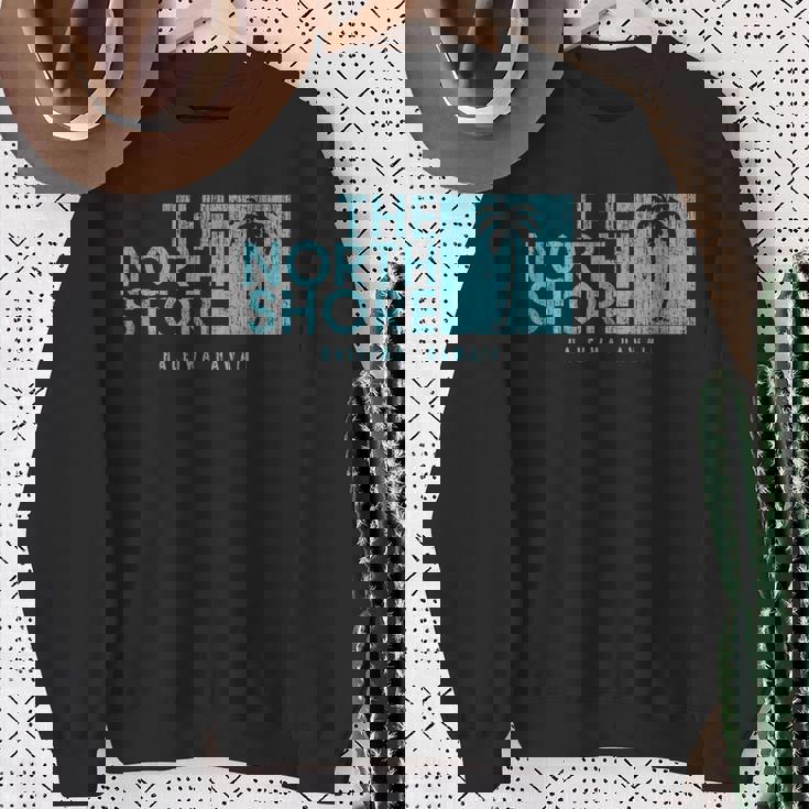 ノースショア ハワイ ヤシの木 ビンテージスタイル スウェットシャツ 年配の女性への贈り物