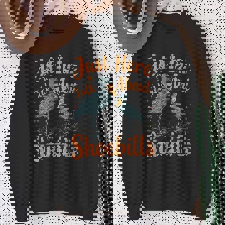 ハシビロコウについて話すだけ スウェットシャツ 年配の女性への贈り物