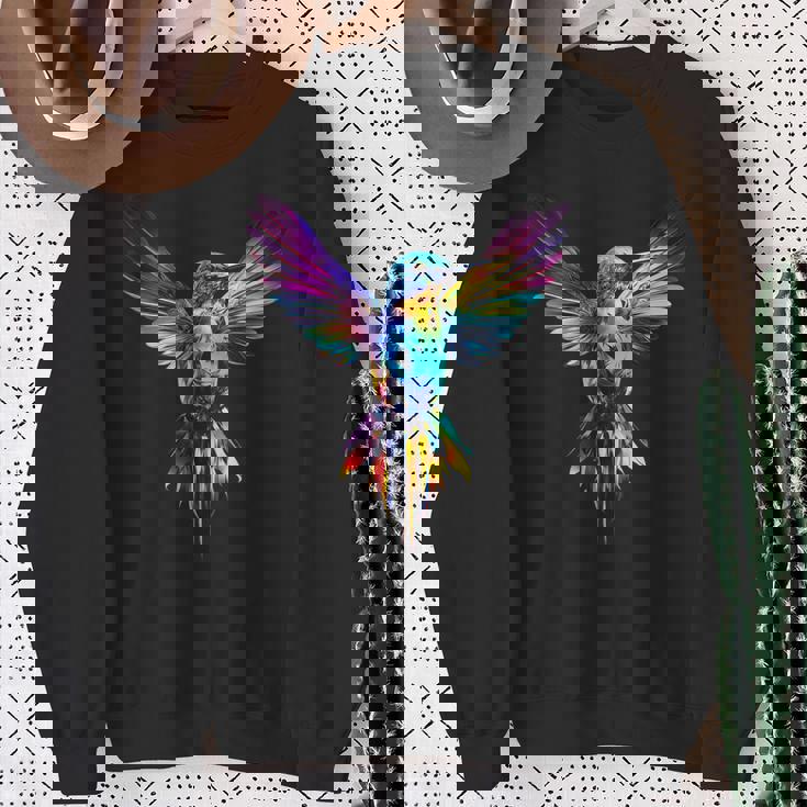 ハチドリ カラフル アート 動物 グラフィック 鳥 ハチドリ スウェットシャツ 年配の女性への贈り物