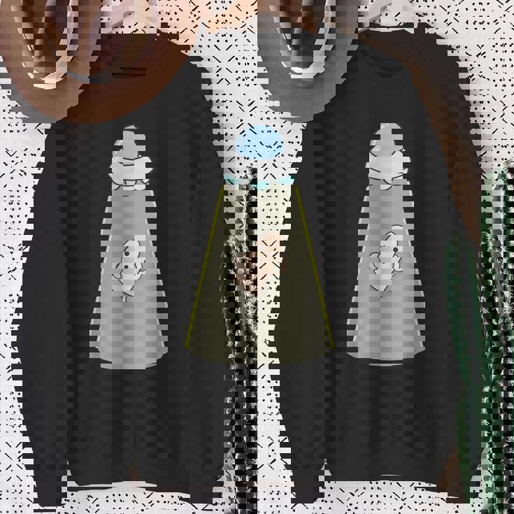 ハニワ くん 埴輪《Ufo 遭遇》【ゆるフレンズ】歴史土器 かわいい 面白い キャラクター スウェットシャツ 年配の女性への贈り物