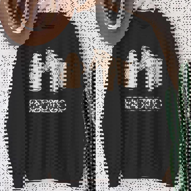 ハニワ くん と 馬 埴輪【ゆるフレンズ】歴史土器 キャラクター かわいい イラスト スウェットシャツ 年配の女性への贈り物