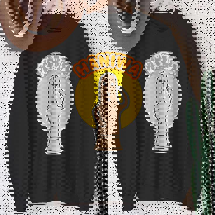 ハニワ 埴輪《ロゴマーク》Haniwa【踊る埴輪 男】歴史土器 かわいい イラスト 面白い スウェットシャツ 年配の女性への贈り物