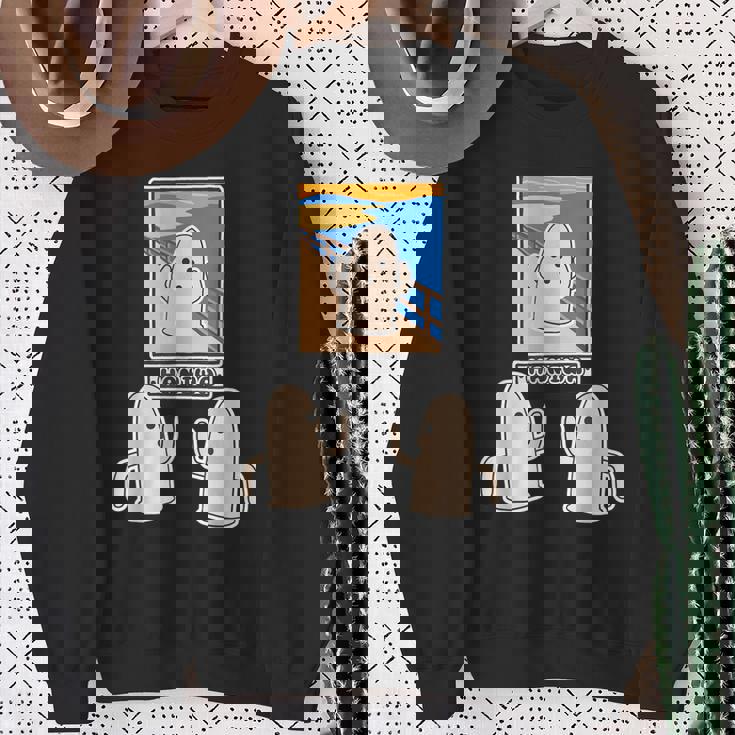 ハニワくん の ムンクの叫び と 見つめる 埴輪【ゆるフレンズ】名画 パロディ キャラクター かわいい イラスト 面白い スウェットシャツ 年配の女性への贈り物