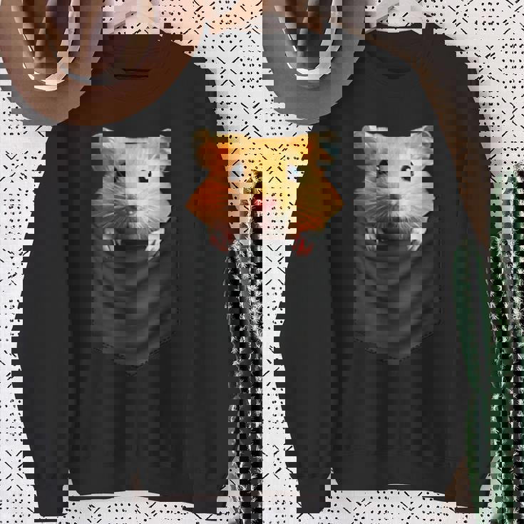 ハムスター 面白いtシャツ 胸ポケット かわいい メンズ 子供 おもしろ 服 雑貨 グッズ ネタ ゆるキャラ スウェットシャツ 年配の女性への贈り物