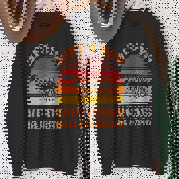 ハルキゲニアの化石絶滅虫が大好きなただの少年 スウェットシャツ 年配の女性への贈り物