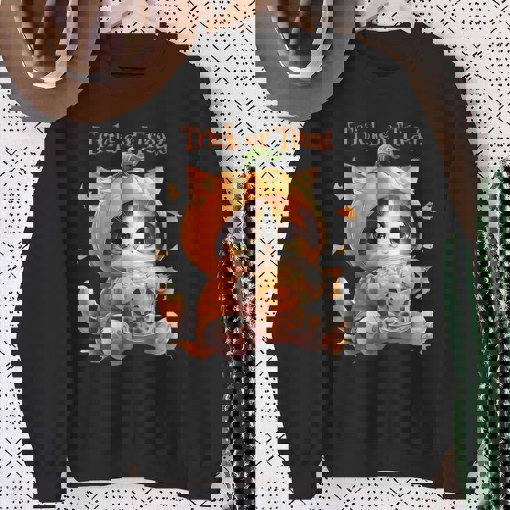 ハロウィン わがまま猫 ねこ ラーメン好き かわいい おもしろ マンガ スウェットシャツ 年配の女性への贈り物