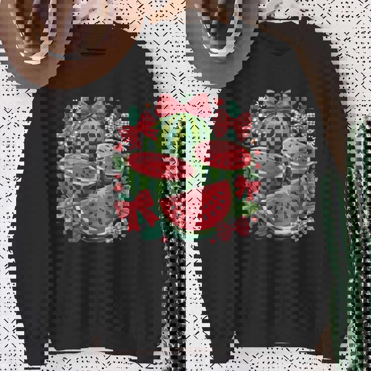 ハローサマー 2025 ガールズ スイカ おもしろバケーション キッズ スウェットシャツ 年配の女性への贈り物