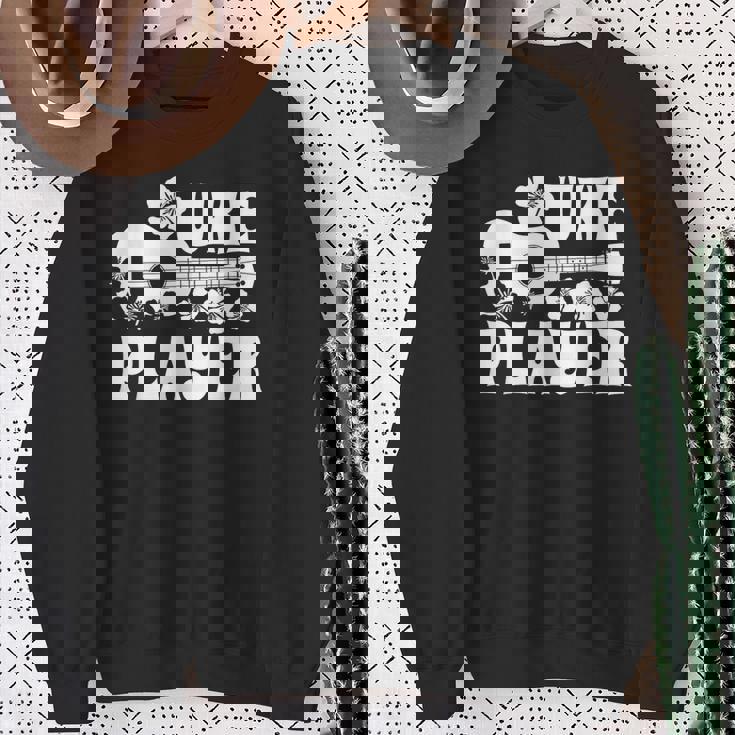 ハワイアン ウクレレ ウケ プレイヤーフラワー スウェットシャツ 年配の女性への贈り物