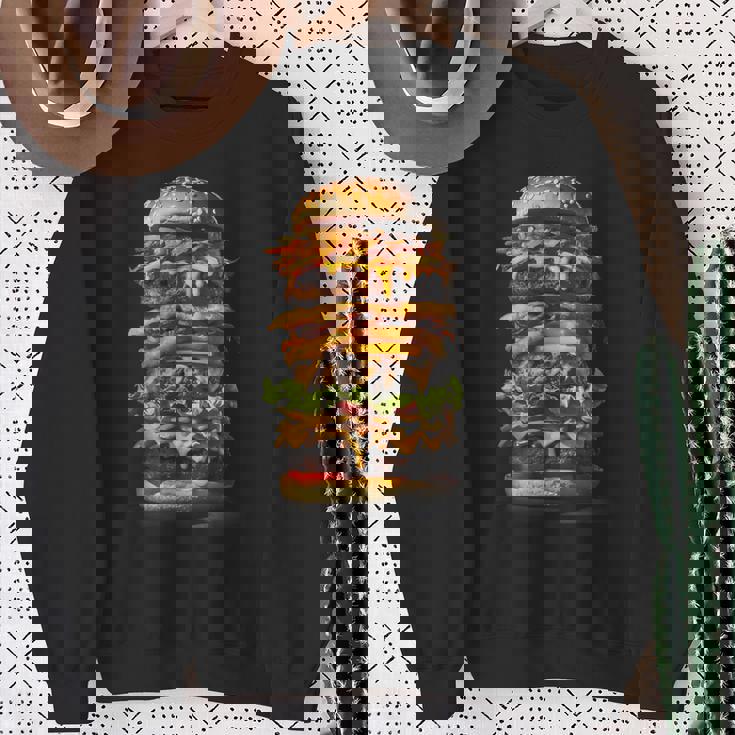 ハンバーガー チーズバーガー ファーストフード愛好家 食通 ギフト スウェットシャツ 年配の女性への贈り物