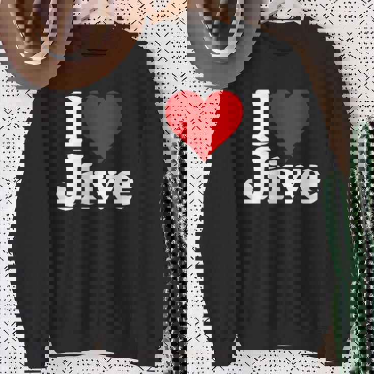 ハートジャイブジャズダンスミュージックが大好き スウェットシャツ 年配の女性への贈り物