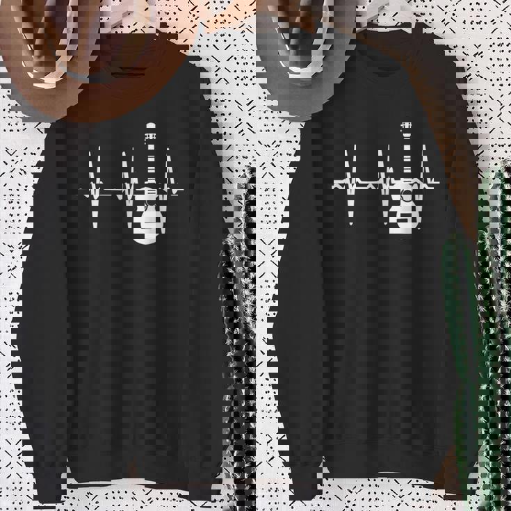 ハートビート ギター好き クラシックギター クラシック音楽 アコースティックギター ギター部 ジャズ音楽 ギター スウェットシャツ 年配の女性への贈り物