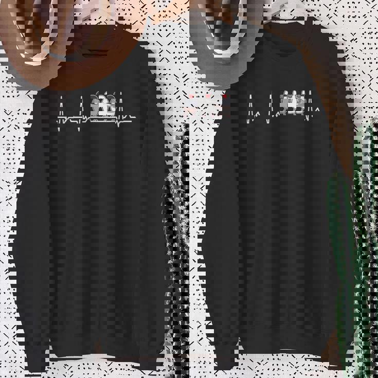 ハートビート 文鳥好き 文鳥の飼い主 文鳥 クリーム文鳥 白文鳥 桜文鳥 シルバー文鳥 ごま塩文鳥 スウェットシャツ 年配の女性への贈り物