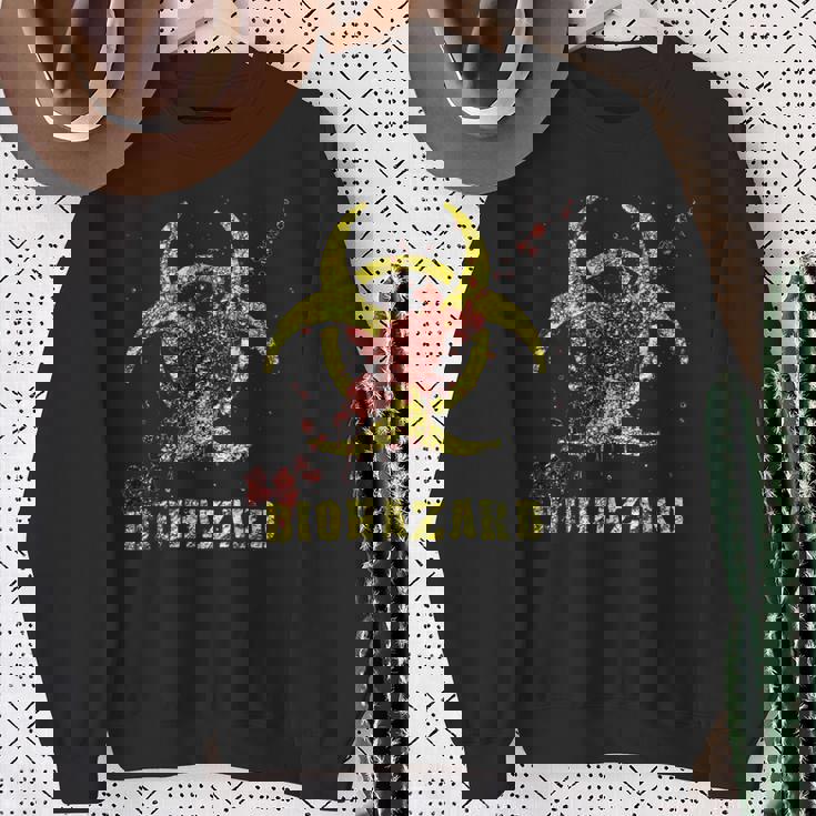 バイオハザード 感染 感染サイン ゾンビ血のはね付き スウェットシャツ 年配の女性への贈り物