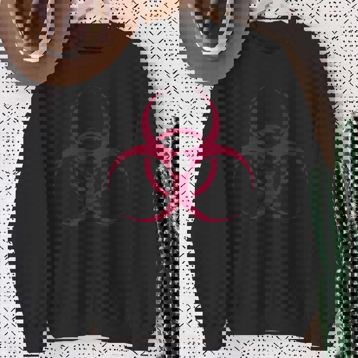 バイオハザードシンボル 生物学的ハザード警告標識 スウェットシャツ 年配の女性への贈り物