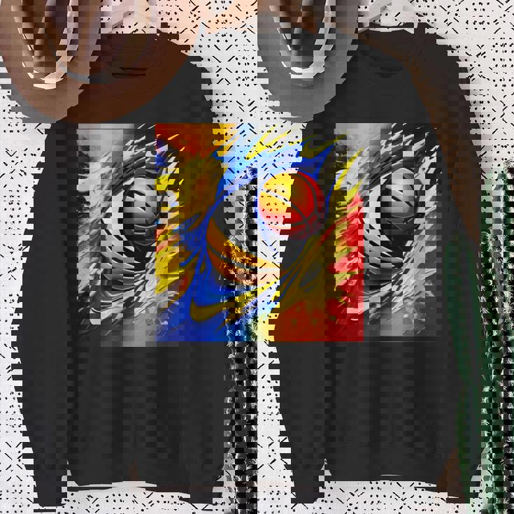 バスケットボール チーム スポーツ カラフル ボール バスケットボール愛好家 スウェットシャツ 年配の女性への贈り物