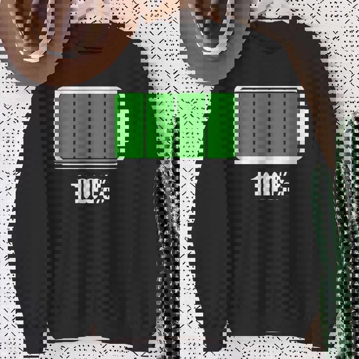 バッテリー 100 シャツ バッテリーフル充電 バッテリー満載 スウェットシャツ 年配の女性への贈り物