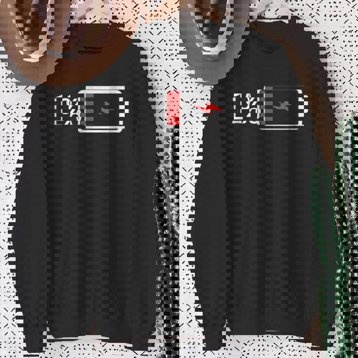 バッテリー1 – バッテリー1 I おもしろ低エネルギーパーセント スウェットシャツ 年配の女性への贈り物