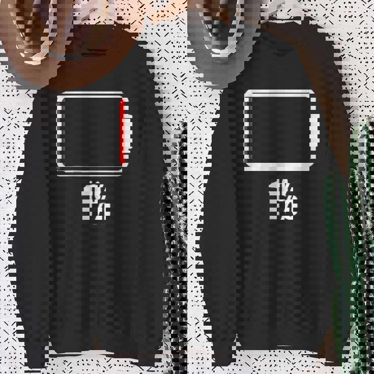 バッテリー1シャツ。バッテリーハート。充電済みバッテリーは空です。 スウェットシャツ 年配の女性への贈り物