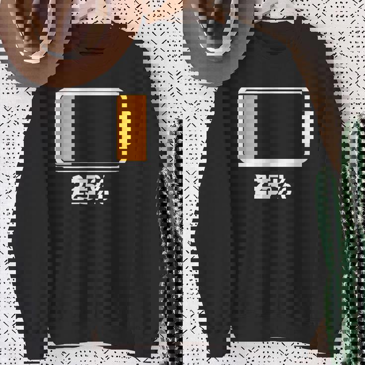 バッテリー25 残り25 バッテリーtシャツバッテリー低 スウェットシャツ 年配の女性への贈り物