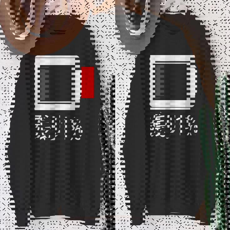 バッテリー残量1 バッテリー切れtシャツ バッテリー残量が少ない スウェットシャツ 年配の女性への贈り物