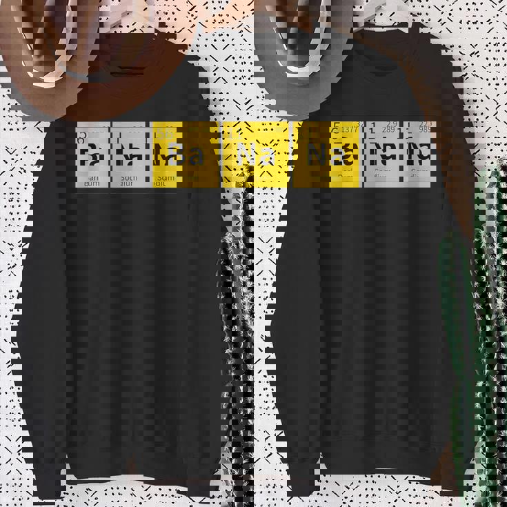 バナナおかしい化学元素周期表食品科学 スウェットシャツ 年配の女性への贈り物