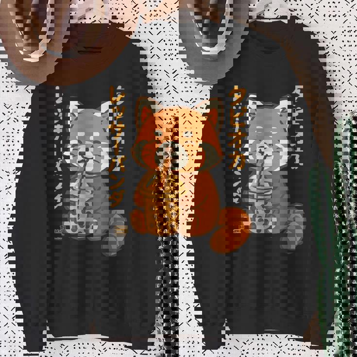 バブルティー レッサーパンダ ボバ カワイイ タピオカ アニメ かわいい スウェットシャツ 年配の女性への贈り物