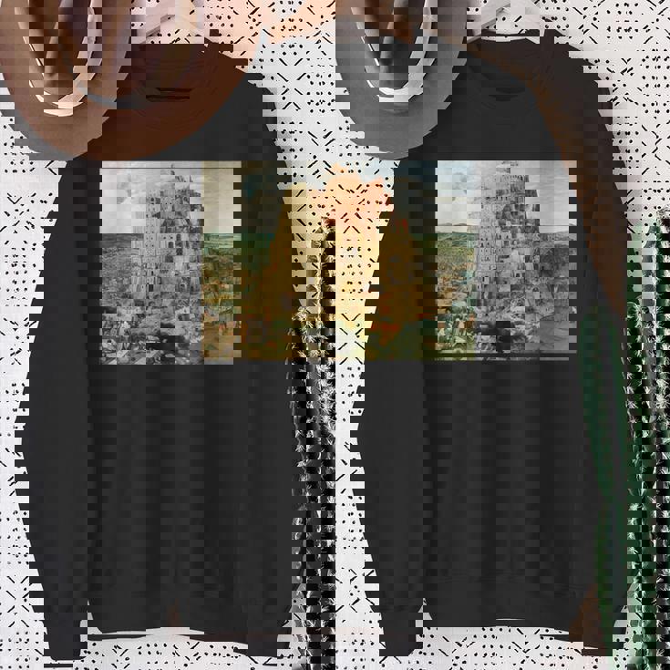 バベルの塔／ピーテル・ブリューゲル【世界の名画】（高精細画質） 美術館アート スウェットシャツ 年配の女性への贈り物