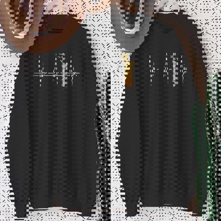 バリトンサックスハートビートekgパルスサックスサックス奏者 スウェットシャツ 年配の女性への贈り物