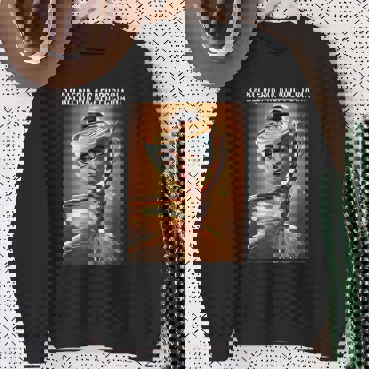 バレリーナ カプチーノ 面白い イタリアン ブレイン レッド スウェットシャツ 年配の女性への贈り物