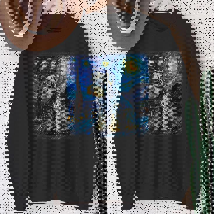 バン・ゴッホ 星月夜ミニチュア・シュナウザー スウェットシャツ 年配の女性への贈り物