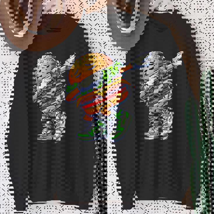 バーガー ダビング チーズ バーガー デイダンス 面白い ハンバーガー スウェットシャツ 年配の女性への贈り物